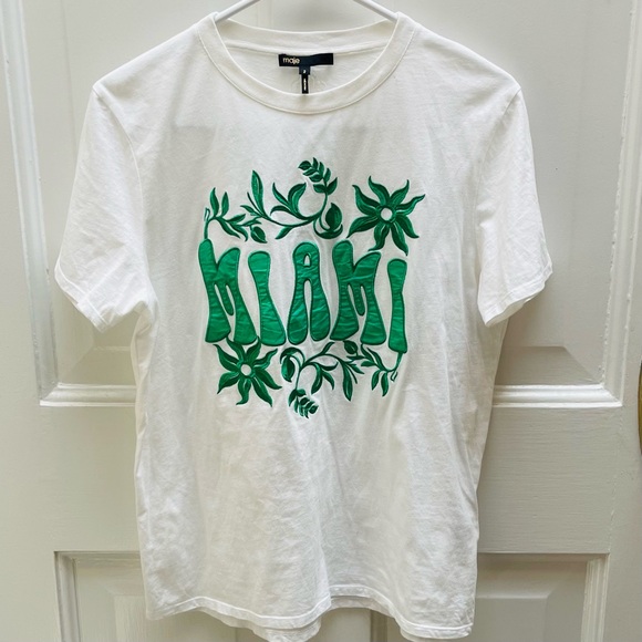 Maje Parisian Chic Miami Short Sleeve Tee - Picture 5 of 14